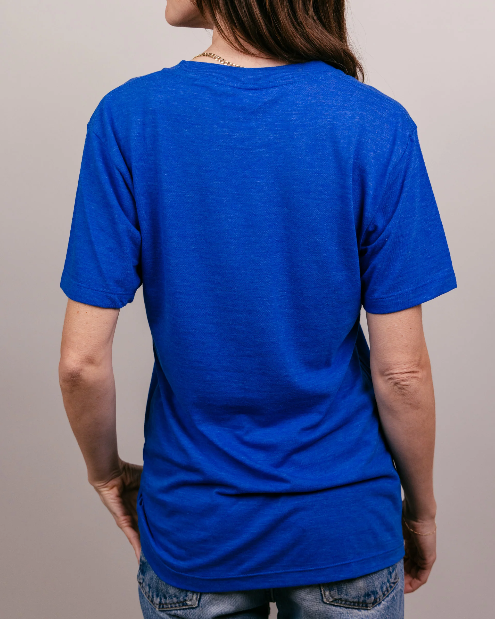 Royal Blue Crown Town KC Heart Vintage T-Shirt - Image 4