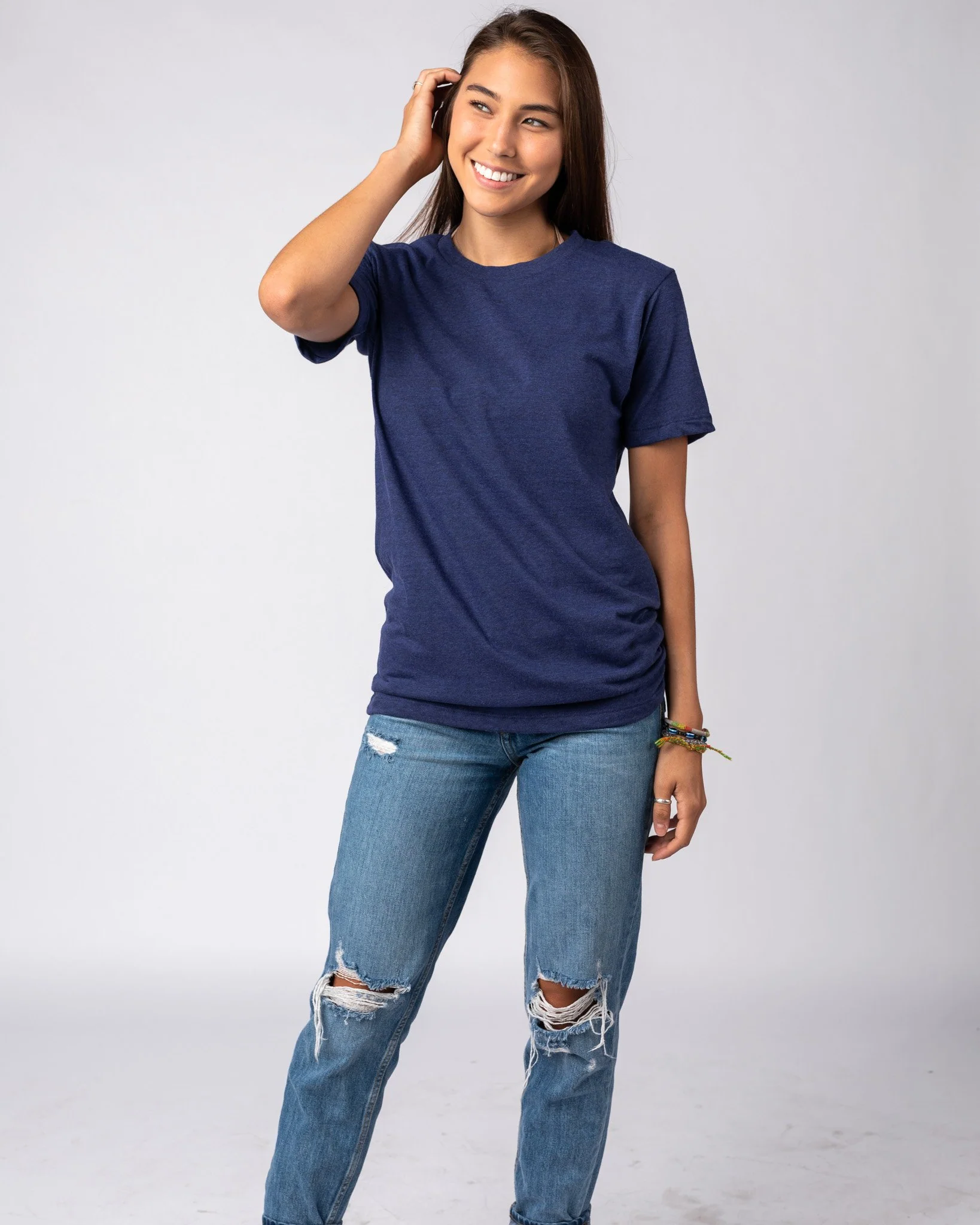 Heather Navy Unisex Essential T-Shirt - Image 4
