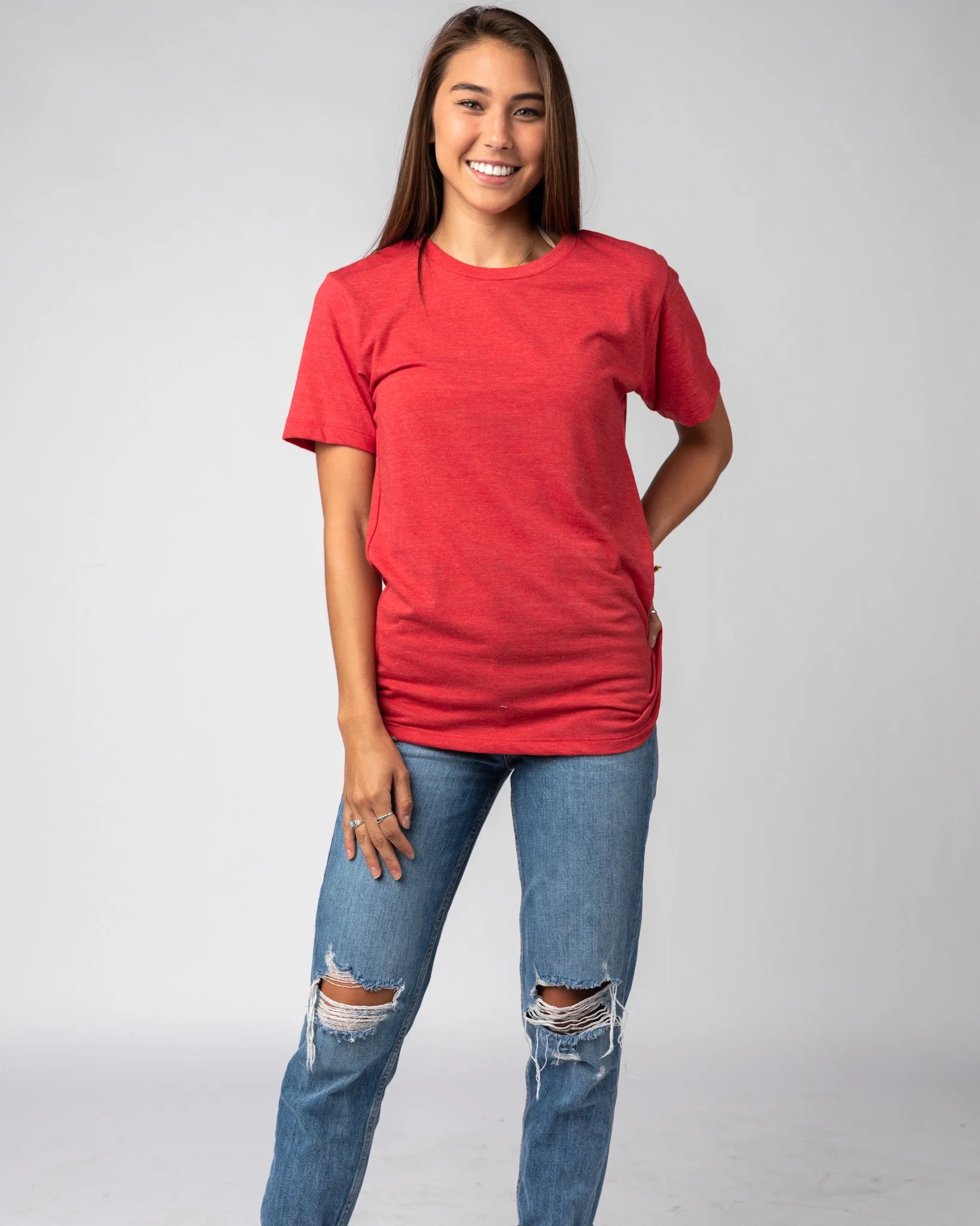 Heather Red Unisex Essential T-Shirt - Image 4