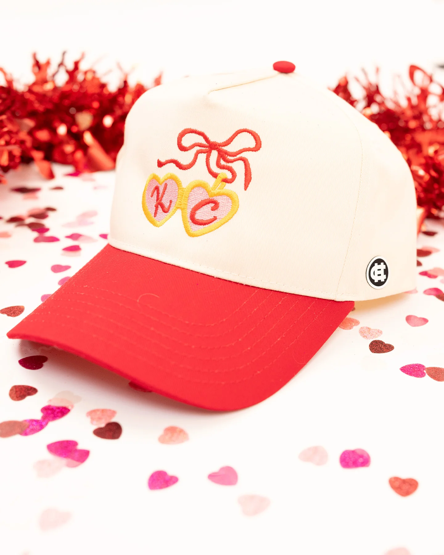 KC Bow & Lockett Two Tone Red & Tan Hat - Image 3